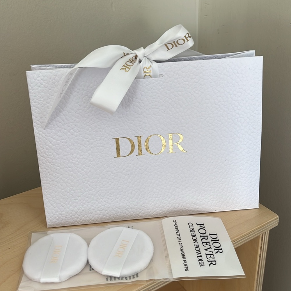 Small Christian Dior Gift Bag, Envelope, Dior forever cushion powder puffs
